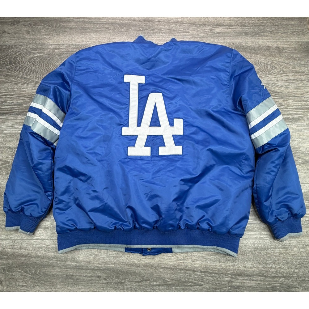 Starter Los Angeles Dodgers Jacket Men XXL Blue Varsity Bomber Snap MLB Baseball